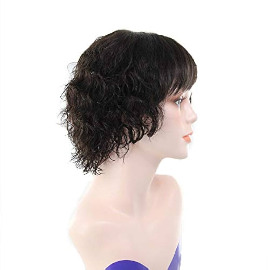 高級人毛100% フルウィッグ ブラック ショート パーマ 女性 レディース 楽天市場】パーマ ウィッグ ショート 人毛100 ウィッグ 医療用